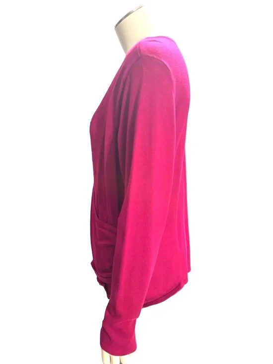 Apt 9 Large Burgundy Beaded Faux Wrap Sweater Layered Y2K Work Glam Holiday Chic - Picture 3 of 9